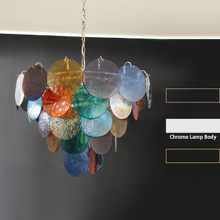 Elegant Murano Disc Multicolored Chandelier