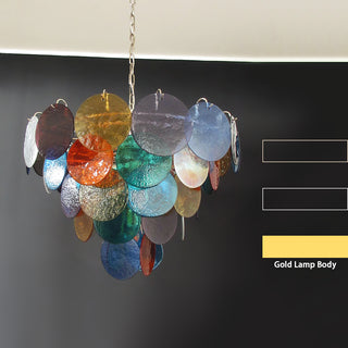 Elegant Murano Disc Multicolored Chandelier