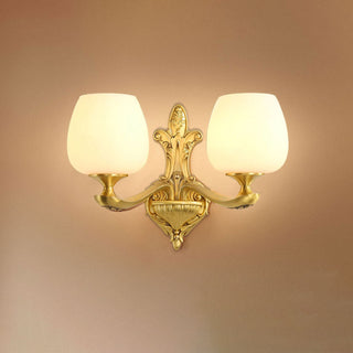 Fyzdlaor American Brass Glass Wall Lamp