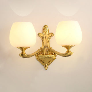 Fyzdlaor American Brass Glass Wall Lamp