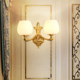 Fyzdlaor American Brass Glass Wall Lamp