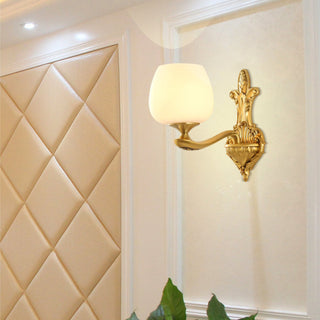 Fyzdlaor American Brass Glass Wall Lamp