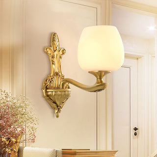 Fyzdlaor American Brass Glass Wall Lamp