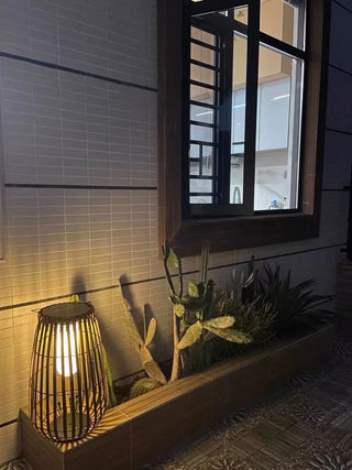 Garden Rattan Floor Lamp