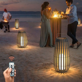 Rattan Weaving Oval Cage Outdoor Patio Waterproof Floor Lamp. Garden Rattan Floor Lamp. Rattan Floor Lamp. Rattan Portable Lantern. Waterproof Solar Outdoor Lights.