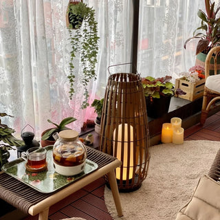 Garden Rattan Floor Lamp