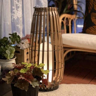 Rattan Weaving Oval Cage Outdoor Patio Waterproof Floor Lamp. Garden Rattan Floor Lamp. Rattan Floor Lamp. Rattan Portable Lantern. Waterproof Solar Outdoor Lights.