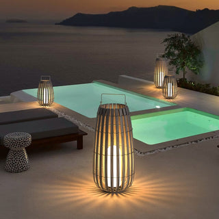 Rattan Weaving Oval Cage Outdoor Patio Waterproof Floor Lamp. Garden Rattan Floor Lamp. Rattan Floor Lamp. Rattan Portable Lantern. Waterproof Solar Outdoor Lights.