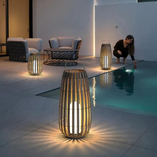 Rattan Weaving Oval Cage Outdoor Patio Waterproof Floor Lamp. Garden Rattan Floor Lamp. Rattan Floor Lamp. Rattan Portable Lantern. Waterproof Solar Outdoor Lights.