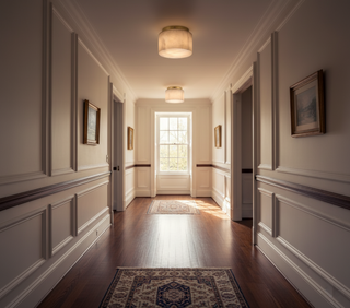 Round Rivage Alabaster Ceiling Lamp