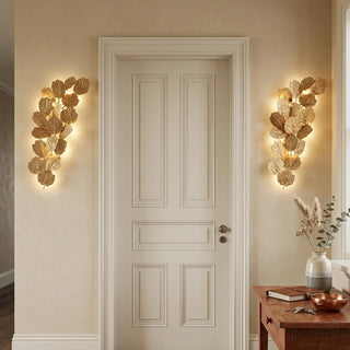 Forest Canopy Brass Leaf Wall Sconce