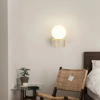 Globe Byers Travertine Wall Lamp