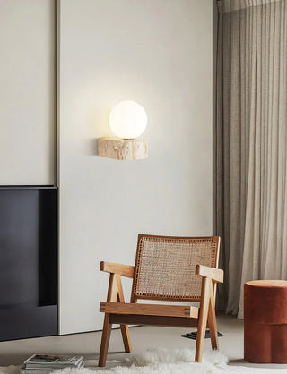 Globe Byers Travertine Wall Lamp