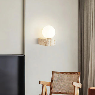Globe Byers Travertine Wall Lamp