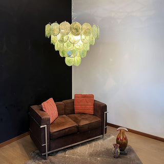 Green Iridescent Murano Chandelier