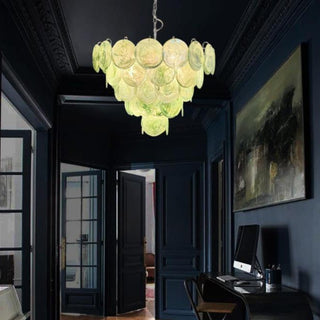 Green Iridescent Murano Chandelier