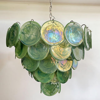 Green Iridescent Murano Chandelier