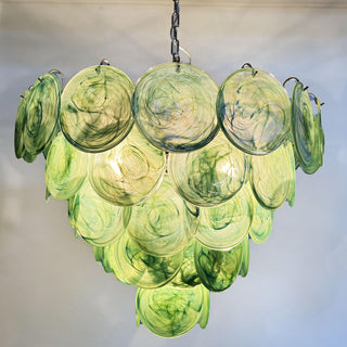 Green Iridescent Murano Chandelier