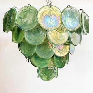 Green Iridescent Murano Chandelier