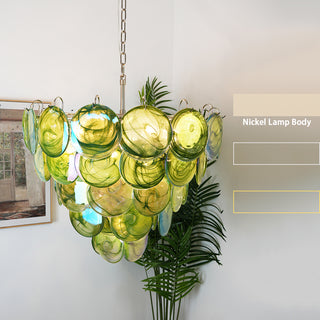 Green Iridescent Murano Chandelier