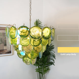 Green Iridescent Murano Chandelier