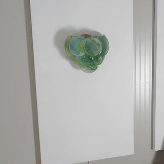 Green Vintage Murano Disc Wall Sconce