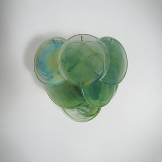 Green Vintage Murano Disc Wall Sconce