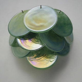 Green Vintage Murano Disc Wall Sconce