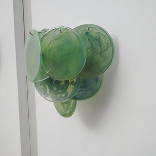 Green Vintage Murano Disc Wall Sconce