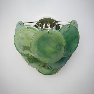 Green Vintage Murano Disc Wall Sconce