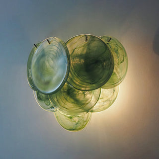 Green Vintage Murano Disc Wall Sconce