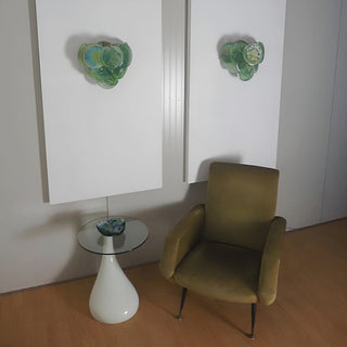 Green Vintage Murano Disc Wall Sconce