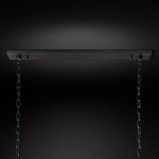 Glass Rectangular Chandelier Restaurant