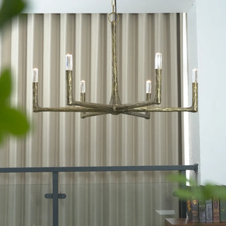 Hammered Cylindrical Lamp Arm Chandelier