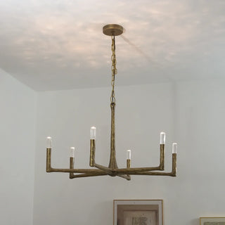 Hammered Cylindrical Lamp Arm Chandelier