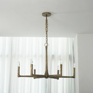Hammered Cylindrical Lamp Arm Chandelier