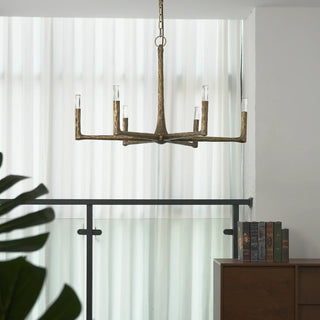 Hammered Cylindrical Lamp Arm Chandelier