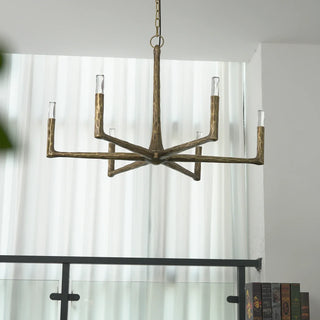 Hammered Cylindrical Lamp Arm Chandelier