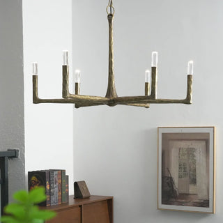 Hammered Cylindrical Lamp Arm Chandelier