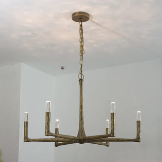 Hammered Cylindrical Lamp Arm Chandelier