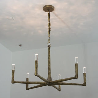 Hammered Cylindrical Lamp Arm Chandelier