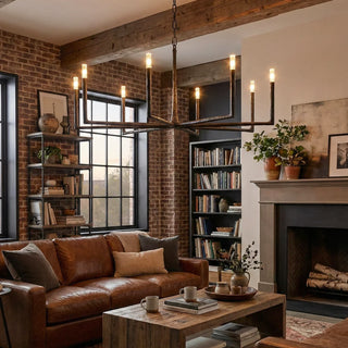 Hammered Cylindrical Lamp Arm Chandelier