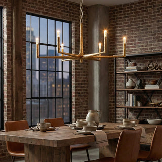 Hammered Cylindrical Lamp Arm Chandelier