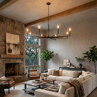 Hammered Cylindrical Lamp Arm Chandelier