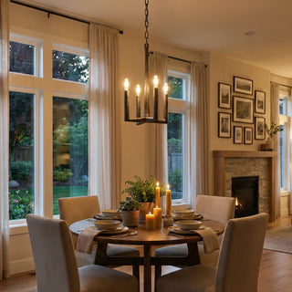 Hammered Cylindrical Lamp Arm Chandelier