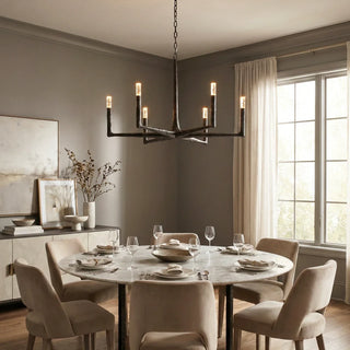 Hammered Cylindrical Lamp Arm Chandelier