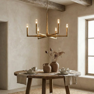 Hammered Cylindrical Lamp Arm Chandelier