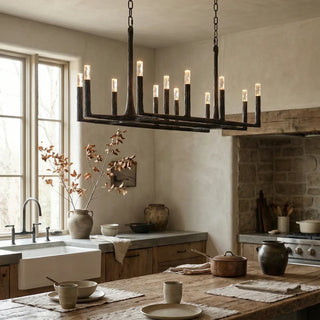 Hammered Cylindrical Lamp Arm Chandelier