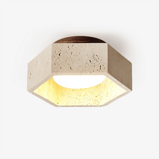Hexagon Travertine Hexa Core Ceiling Light