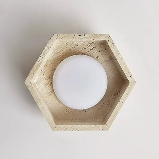 Hexagon Travertine Hexa Core Ceiling Light